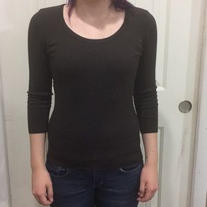 Brown H&M 3/4 Sleeve Sweater
